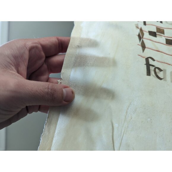 Large Medieval 20 x 26" Antiphonal Religious Music Sheet, Statuit ei Dominus - Picture 8 of 10